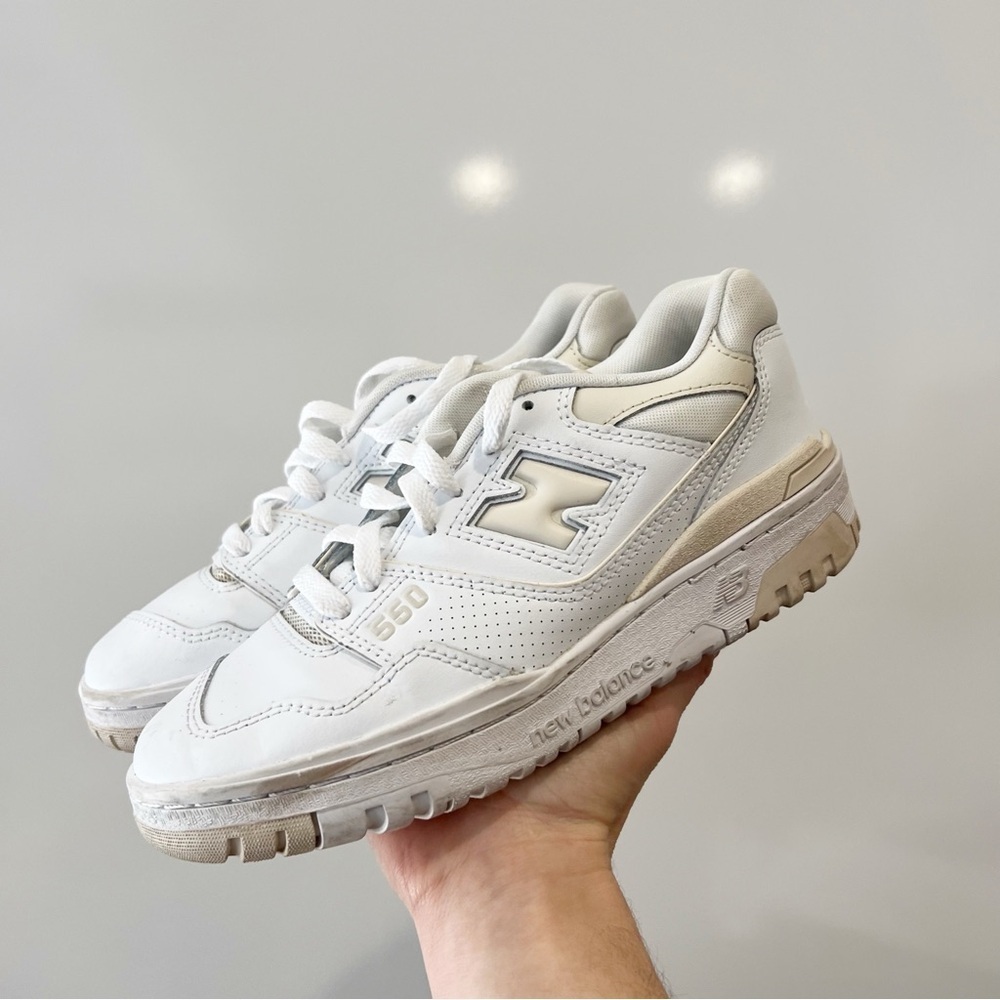 New Balance 550 Sneakers White Champagne Off White Linen